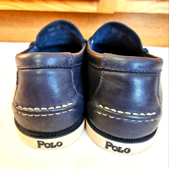 Polo Ralph Lauren Blackley Penny Men's Leather Navy Blue Loafers Shoes Sz 11.5 D - Picture 6 of 10